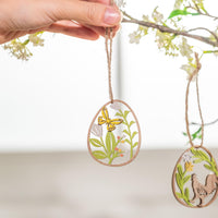 2 x RAW Customer Returns Valery Madelyn 24 pieces 5 cm Easter decoration, wooden decoration for hanging, Easter decoration - rabbit, bird, butterfly and rooster decorative hangers for Easter - RRP €30.2