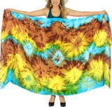 1 x Brand New LA LEELA Women s Beach Swimsuit Sweetheart Wrap Sarong Bathing Suit, Tie Dye 80 One Size - RRP €24.0