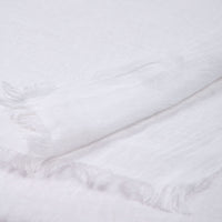 1 x RAW Customer Returns MA.AL.BI 1947 Unisex stole 100 linen 50X180 cm, made in Italy white  - RRP €38.36