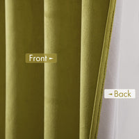 4 x Brand New MIULEE Curtains 100 Velvet Blackout Curtain for Bedroom Thermal Insulated Curtain Opaque Anti Cold with Eyelets Cold Protection Curtain Set of 2, 140 x 145 cm Yellow Green - RRP €161.32