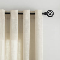 1 x RAW Customer Returns VOILYBIRD Natural Linen Structure Curtains with Eyelets Linen Curtains for Window Living Room Beige, H x W 245 x 140 cm, Pack of 2  - RRP €36.99