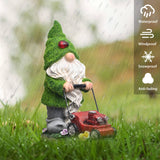 1 x RAW Customer Returns TERESA S COLLECTIONS Garden Decoration for Outdoors with Solar Lighting 22cm Waterproof Garden Gnome Figures with Lawnmower Made of Synthetic Resin Garden Gnomes for Outdoors Yard Lawn Balcony Gifts for Women - RRP €35.34