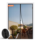 1 x RAW Customer Returns MAGZO fly screen balcony door 120 x 220 cm, magnetic fly screen door insect protection balcony door tear-resistant fly protection door, black - RRP €25.09