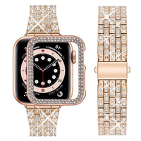 1 x RAW Customer Returns wutwuk Apple Watch Band 41mm 40mm 44mm 45mm 38mm 42mm Women Glitter Compatible with iWatch Series SE 9 8 7 6 5 4 3 2 1 Diamond Rhinestone Hard PC Protective Frame Ultra Thin Protective Case Rose Gold - RRP €25.04