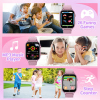 1 x RAW Customer Returns Smartwatch for Kids - 26 Games, Calorie Pedometer, Kids Smartwatch Clock with Cameras, Musical, Flashlight, Alarm Clock, Educational Toys, Birthday Gift for Kids Built-in SD Card  - RRP €32.99