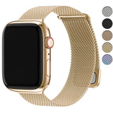 1 x RAW Customer Returns Fullmosa compatible with Apple Watch Strap Ultra 2 ultra 45mm 44mm 42mm Series SE 9 8 7 6 5 4 3 2 1 Milanese Metal Bracelet, Stainless Steel Magnetic Replacement Bracelets for Women Men, Gold - RRP €22.99