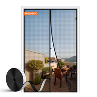 1 x RAW Customer Returns MAGZO Fly Screen Door 90 x 200 cm Stronger Magnets, Magnetic Fly Screen Balcony Door Durable Magnetic Curtain, Black - RRP €21.86