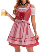 1 x RAW Customer Returns Zeagoo Oktoberfest Dresses Women Traditional Costume Dirndl Midi Elegant Germany Dress for Beer Festival Oktoberfest Dot Pattern Red XL - RRP €60.85