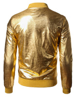 1 x RAW Customer Returns JOGAL Men s Metallic Disco Jacket with Gold Zip M - RRP €46.39