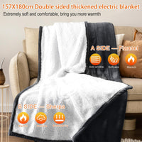 1 x RAW Customer Returns MYCARBON Electric blanket with automatic switch-off 157x180cm 10h timer 6 heat settings Machine washable Electric heating blanket Fast heating Electric blanket with overheating protection made of flannel Sherpa - RRP €59.99