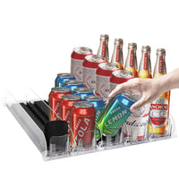 1 x Brand New HOSDFOIER Fridge Organizer Pusher Drink Dispenser Drink Organizer for Fridge Pusher Glide 5-row Automatic Refrigerator Organizer Bottles Beer Cans Can Dispenser Dispenser, Holds 25 Cans - RRP €35.99