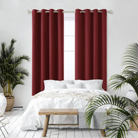 1 x RAW Customer Returns Deconovo Curtains Blackout Curtain Eyelet Curtains Living Room Curtain against Cold Opaque Curtain, 175 x 140 cm Height x Width , Red, Set of 2 - RRP €36.95