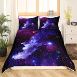 1 x RAW Customer Returns 3D Galaxy Bedding Set 140x200cm Starry Sky Printed Duvet Cover Purple Blue Kids Boys Girls Decoration Soft Microfiber Bed Linen - RRP €20.4