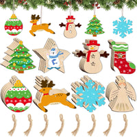 3 x Brand New HAKACC 80 pcs Wooden Christmas Tags Decorations Tags with Cord - RRP €57.6