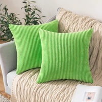 1 x RAW Customer Returns MIULEE Set of 2 cushion covers, corduroy cushion cover, decorative cushion cover, sofa cushion, couch cushion, decorative cushion cover, decorative cushion cover with hidden zip, 40 x 40 cm, apple green - RRP €18.49