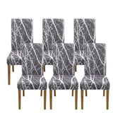 1 x RAW Customer Returns Jaotto Chair Covers Set of 6 Universal Stretch Chair Covers Set of 6 Modern Chair Covers Swing Chairs Elastic Durable Chair Covers for Dining Room Banquet Decoration Gray Branches - RRP €30.99