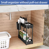 1 x RAW Customer Returns Puricon 3 Pack Extendable Under Sink Shelf, 2 Tier Standing Shelf Kitchen Worktop Shelf Organizer, Multifunctional Storage Rack Kitchen Shelf Under Cabinet Shelf Sink Cabinet Shelf - Black - RRP €39.52