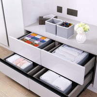 1 x RAW Customer Returns MINGLITAI drawer organizer system wardrobe, storage box for underwear, jeans closet organizer, holds pants, shirts, sweaters, leggings, set of 6 gray  - RRP €15.36