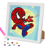 4 x Brand New MOGTAA 5D Superheroes Diamond Painting with Wooden Frame, DIY Diamond Painting Pictures Set, Full Drill Diamond Painting for Children Girls Boys, Arts Craft for Home Wall Decor 18 x 18 cm - RRP €81.6