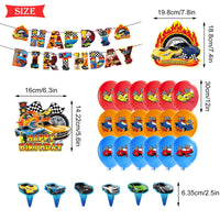 1 x RAW Customer Returns Racing Car Birthday Decoration 32 Pieces Racing Car Party Decoration Set Including Banner Cake Topper Balloons Racing Car Party Accessories Set Cars Birthday Decoration for Kids Boys Girls - RRP €19.2