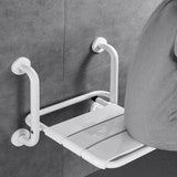 1 x RAW Customer Returns Wall Mounted Shower Seat, 2 In 1 Wall Mounted Shower Seat,Loadable Folding Bath Seat with Armrest for Bathroom,Non-Slip Bath Stool for Elderly - RRP €89.74