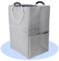 1 x RAW Customer Returns Monlamar laundry basket with removable divider two laundry nets - 35x30x50cm - foldable, narrow space-saving - with 53L suitable for 3 loads of laundry - ideal for pre-sorting gray  - RRP €25.45