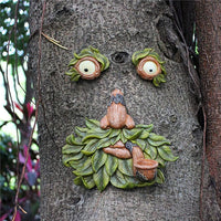 1 x RAW Customer Returns BTMIEY Resin Funny Face Sculpture for Outdoor Garden Decoration, Old Man Black Natural - RRP €20.16