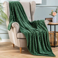 1 x RAW Customer Returns MIULEE Cuddly Blanket Fleece Blanket Flannel Blanket Solid Color Living Room Blankets Couch Blanket Fluffy Throw Microfiber Bedspread Sofa Blanket Blanket For Bed Sofa Bedroom Office 50x60Inch 125x150cm Dark Green - RRP €19.66