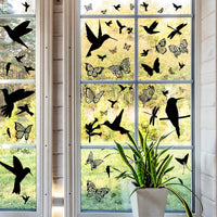 3 x RAW Customer Returns 6 sheets of window stickers birds, stickers birds for windows and window pictures butterflies self-adhesive, bird stickers for window panes large 30 x 30 cm  - RRP €24.15