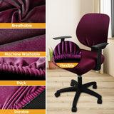 5 x Brand New Yikko Stretch Spandex Velvet Chair Covers 37-50cm Office Swivel Chair Slipcovers for Home Dining Room Bar Wedding Party Decoration Seat Cover Back Cover Charm Purple  - RRP €40.25