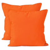 1 x RAW Customer Returns Encasa Cotton Pillow Cases, Set of 2 I 24x24 in 60x60 cm - Orange I No Insert I Plain Pillow Cases I Machine Washable Indoor Use Only - RRP €20.98