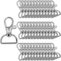 1 x RAW Customer Returns Pack of 50 Key Ring Twist Clasps Lanyard Carabiner Hook Carabiner Clasp Key Chain Clip Key Ring for Key Chain 2 cm Inner Width Silver  - RRP €10.07