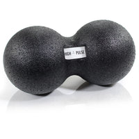 1 x RAW Customer Returns High Pulse massage ball incl. exercise poster, polypropylene - double ball for a targeted, deep massage and regeneration of the muscles in the neck and back 8 cm or 12 cm black - RRP €17.99