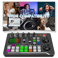 1 x RAW Customer Returns Live Sound Card and Audio Interface with DJ Mixer Effects and Voice Changer, F998 Bluetooth Stereo Audio Mixer, for Youtube Live Streaming, PC, Recording Studio Live Sound Card  - RRP €39.99