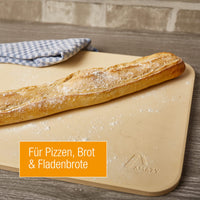 1 x RAW Customer Returns Amazy pizza stone including bamboo pizza shovel, permanent baking foil and insert The ultra-heat-resistant bread baking stone gives your pizza the original Italian taste of crispy stone oven pizza - RRP €30.99