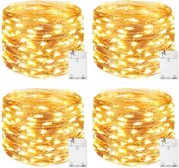 27 x Brand New ITICdecor 10M 100LED copper wire battery fairy lights indoor for party, garden, Christmas, Halloween, wedding, lighting decor 100LED 4 pieces, warm white  - RRP €350.73