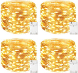 27 x Brand New ITICdecor 10M 100LED copper wire battery fairy lights indoor for party, garden, Christmas, Halloween, wedding, lighting decor 100LED 4 pieces, warm white  - RRP €350.73