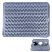 5 x Brand New KEELYY Silicone Dish Drying Mat, Heat Resistant and Non-Slip Silicone Mat, Dish Drainer Mat for Kitchen Blue, 40 x 30 cm  - RRP €54.8