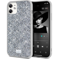 1 x RAW Customer Returns BEZ Phone Case for iPhone 11 Case Glitter, Sparkle Diamond Crystal Bling Case with Bling Co. Series Compatible for iPhone 11, Sparkling Silver - RRP €24.99