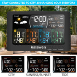 1 x RAW Customer Returns Kalawen weather station radio with 3 outdoor sensors temperature inside outside hygrometer radio alarm clock humidity RCC DCF - RRP €56.05