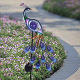 1 x RAW Customer Returns TERESA S COLLECTIONS Garden decoration for outdoors metal peacock solar LED garden figure garden light garden lighting for terrace and balcony, gifts for women - RRP €29.74