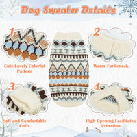 6 x Brand New Hjumarayan Small Medium Dog Sweater, Warm Dog Sweater, Winter Cute Fashion Dog Pet Sweater Knitted Warm Pullover for Dog M  - RRP €137.94