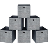 1 x RAW Customer Returns Hzuaneri Storage Cubes 30cm Foldable Cube Storage Container with Handles Set of 6 Closet Organizer for Shelves Gray SC07030W - RRP €23.99