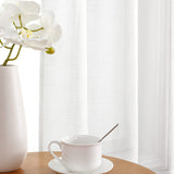 1 x RAW Customer Returns CUCRAF linen look voile curtains with eyelets for bedroom living room, off white, H260 x W140cm set of 2 - RRP €30.99