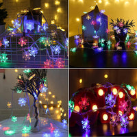 1 x Brand New 6 Meter 40LED Christmas Snowflake Fairy Lights, Christmas Fairy Lights, LED Fairy Lights Battery Operated, Waterproof Outdoor Indoor Fairy Lights for Room Christmas Garden Lighting - RRP €7.04