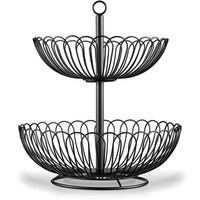 1 x RAW Customer Returns LINFELDT Fruit Bowl Modern - TOP FRUIT BASKET BLACK Fruit cake stand for fruit storage Living, fruit bowl, large, fruit storage, living - RRP €30.24