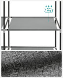 1 x RAW Customer Returns SONGMICS Wardrobe, Coat Rack, with 1 Clothes Rail, 6 Shelves, Non-Woven Fabric, Metal Frame, 45 x 105 x 168 cm, for Bedroom, Hallway, Grey with Herringbone Pattern RYG085G22 - RRP €34.99