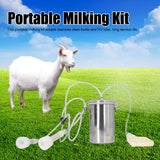 1 x RAW Customer Returns Hztyyier Goat Milking Machine, 2L Milk Machine Manual Goat Milker Stainless Steel Bottle Portable Milking Kit for Milk Plant Farm - RRP €50.46