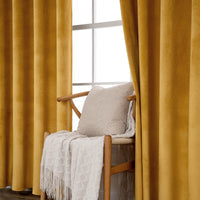 1 x Brand New EMEMA Pack of 2 blackout curtains, velvet curtains, opaque curtain with eyelets, thermal curtain, eyelet curtain, blackout curtains for bedroom, living room, 140 x 260 cm W x H orange - RRP €48.66