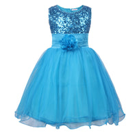 1 x RAW Customer Returns JerrisApparel Little Girl Sequin Flower Wedding Banquet Party Child Dress 6 Years, Blue  - RRP €24.99